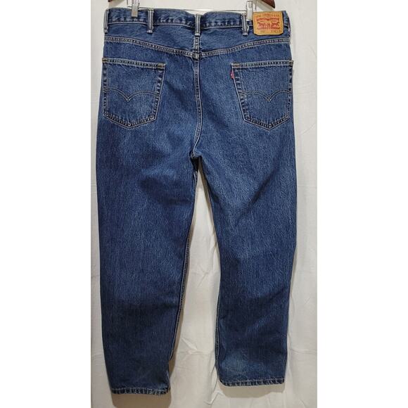 Levis 550 Jeans Mens 42x32 Blue Denim Regular Straight Leg Red Tab EUC Jeans - Picture 1 of 16